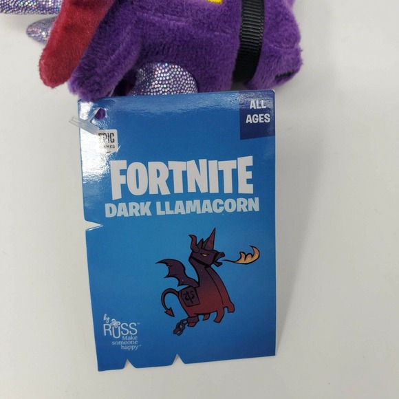 Fortnite Dark Llamacorn 9" Pegasus Unicorn Purple Stuffies Soft Toy Softie NWT - Picture 6 of 6